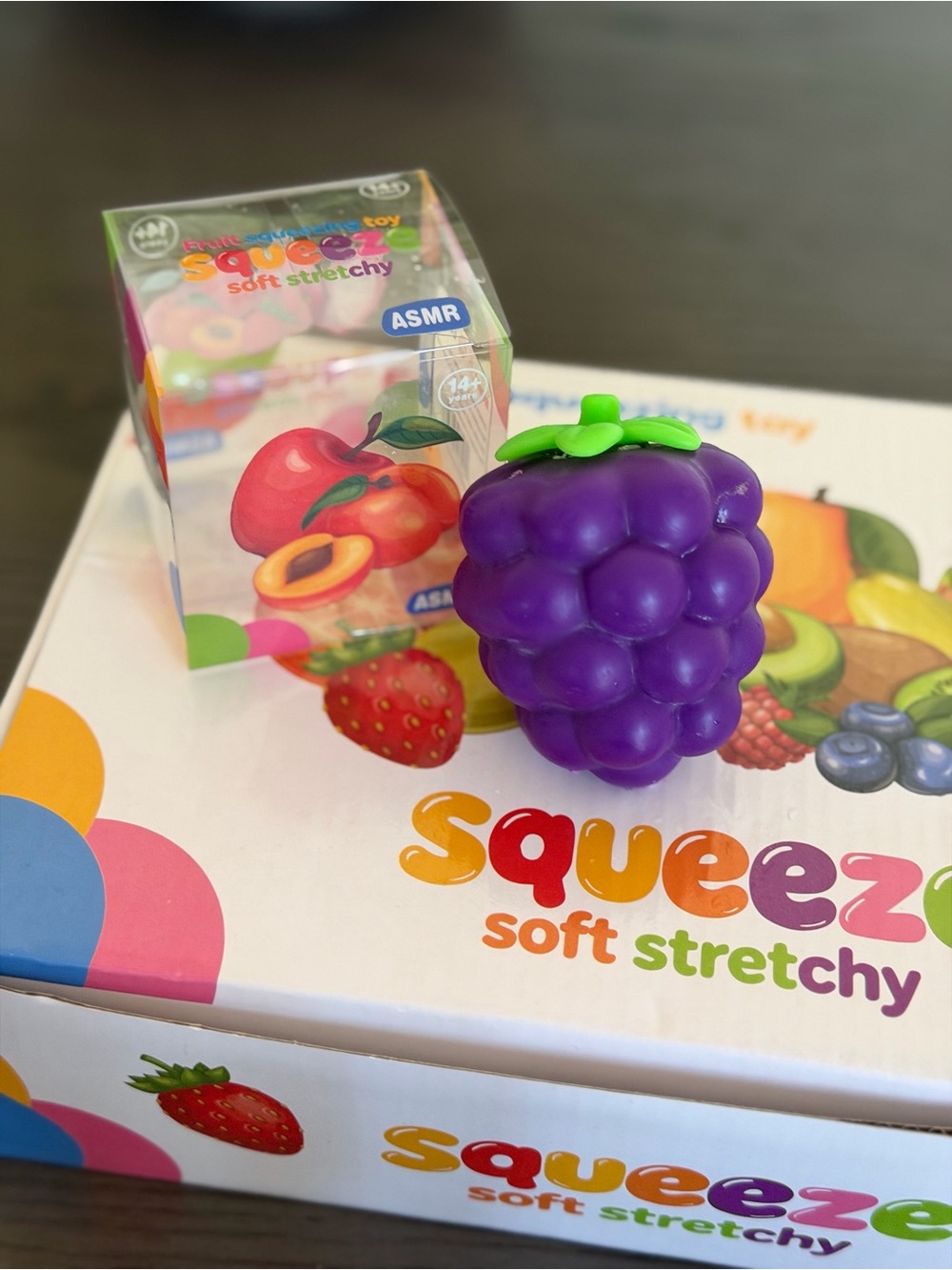 Crunchy Squeeze Soft Stretchy Purple Grape Toy - Squeeze
